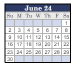 District School Academic Calendar for Pipe Creek Elementary School for June 2024