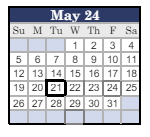 District School Academic Calendar for Pipe Creek Elementary School for May 2024