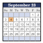 District School Academic Calendar for Pipe Creek Elementary School for September 2023