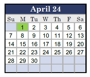 District School Academic Calendar for Olde Towne Middle for April 2024