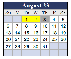 District School Academic Calendar for Olde Towne Middle for August 2023