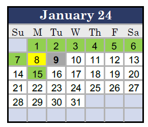 District School Academic Calendar for Olde Towne Middle for January 2024