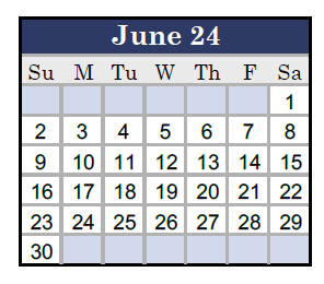 District School Academic Calendar for Olde Towne Middle for June 2024