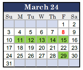 District School Academic Calendar for Olde Towne Middle for March 2024