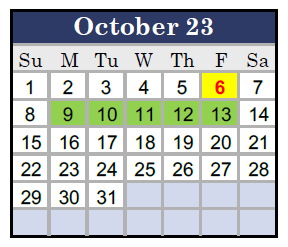 District School Academic Calendar for Olde Towne Middle for October 2023