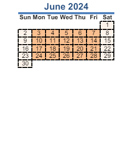 District School Academic Calendar for Dupont Elementary School for June 2024