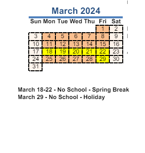 District School Academic Calendar for Dupont Elementary School for March 2024