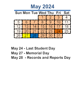 District School Academic Calendar for Dupont Elementary School for May 2024
