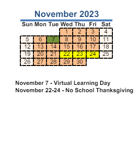 District School Academic Calendar for Dupont Elementary School for November 2023