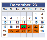 District School Academic Calendar for Magnolia Elementary for December 2023