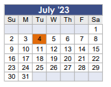 District School Academic Calendar for Magnolia Elementary for July 2023