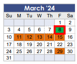District School Academic Calendar for Tom R Ellisor Elementary for March 2024