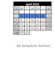 District School Academic Calendar for Laketon Elementary School for April 2024