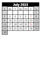 District School Academic Calendar for Laketon Elementary School for July 2023