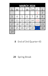 District School Academic Calendar for Laketon Elementary School for March 2024