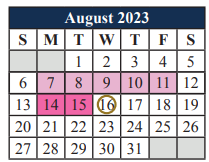 District School Academic Calendar for Carol Holt Elementary for August 2023