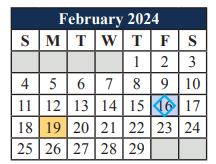 District School Academic Calendar for Alter Ed Ctr for February 2024