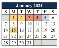 District School Academic Calendar for Mansfield High School for January 2024