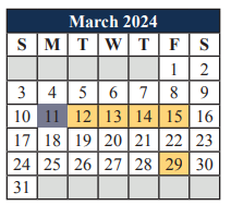 District School Academic Calendar for Cross Timbers Intermediate for March 2024