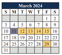 District School Academic Calendar for Mary Lillard Intermediate School for March 2024