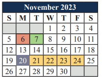 District School Academic Calendar for Danny Jones Middle for November 2023