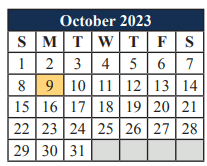 District School Academic Calendar for Charlotte Anderson Elementary for October 2023