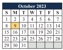 District School Academic Calendar for Della Icenhower  Intermediate for October 2023