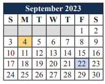 District School Academic Calendar for Mansfield High School for September 2023