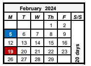 District School Academic Calendar for Allen Elementary School for February 2024