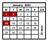District School Academic Calendar for Allen Elementary School for January 2024