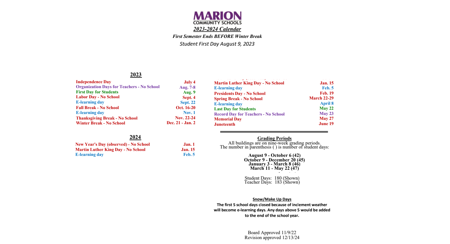 District School Academic Calendar Key for Allen Elementary School