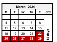 District School Academic Calendar for Allen Elementary School for March 2024
