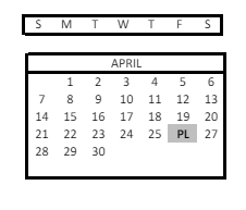 District School Academic Calendar for Trapper Creek Elementary for April 2024