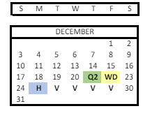 District School Academic Calendar for Willow Elementary for December 2023