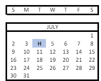 District School Academic Calendar for Palmer Middle School for July 2023