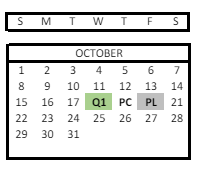 District School Academic Calendar for CORRESP. Study School for October 2023