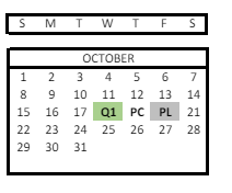 District School Academic Calendar for Palmer Middle School for October 2023