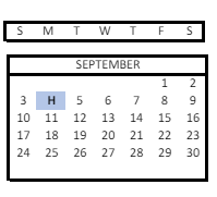 District School Academic Calendar for Trapper Creek Elementary for September 2023