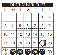 District School Academic Calendar for Mcauliffe Elementary for December 2023