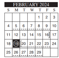 District School Academic Calendar for Mcallen High School for February 2024