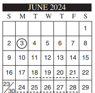 District School Academic Calendar for Hendricks Elementary for June 2024