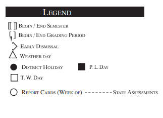 District School Academic Calendar Legend for Instr/guid Center