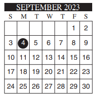 District School Academic Calendar for Instr/guid Center for September 2023