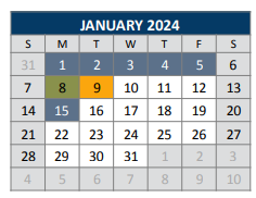 District School Academic Calendar for Serenity High for January 2024