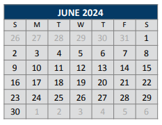 District School Academic Calendar for J J A E P for June 2024