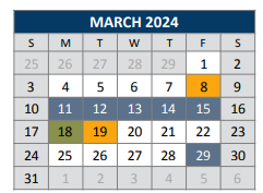 District School Academic Calendar for C T Eddins Elementary for March 2024