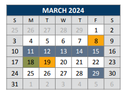 District School Academic Calendar for Glen Oaks Elementary for March 2024