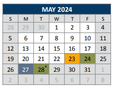 District School Academic Calendar for J J A E P for May 2024