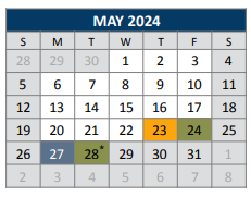 District School Academic Calendar for Dean And Mildred Bennett Elementary for May 2024