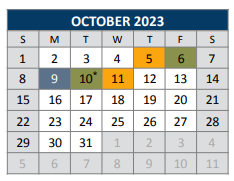 District School Academic Calendar for Burks Elementary for October 2023